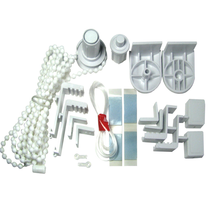 Roller Window Blinds Chain Mechanism & Mounting Set - Mini - White 17 mm