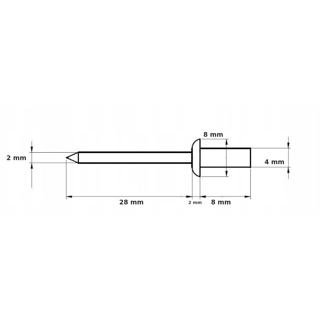 Pop Rivet 4x8 Bán 100PCS Socraigh Uirlis Seamanna Dall Alúmanam Cruach Galvanized