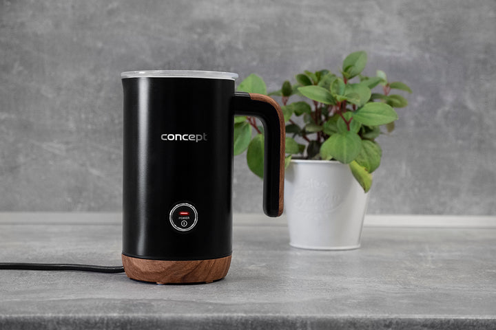 Coincheap Nordach NM4101 Bainne Frother 500W Dubh le haghaidh Seacláid Te Latte Cappuccino Frappe 3 Modh Cruach Dhosmálta