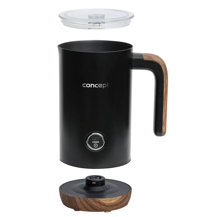 Coincheap Nordach NM4101 Bainne Frother 500W Dubh le haghaidh Seacláid Te Latte Cappuccino Frappe 3 Modh Cruach Dhosmálta