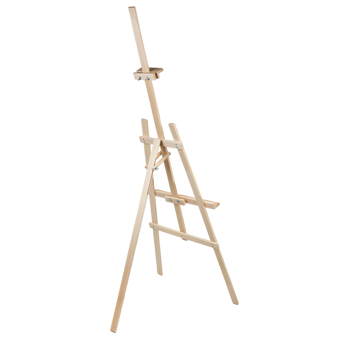 WOODOK Set of Two Painting Easels 150cm Beech Wood Tripod Easy Assembly Natural Wooden Wedding Event Mirror Stand