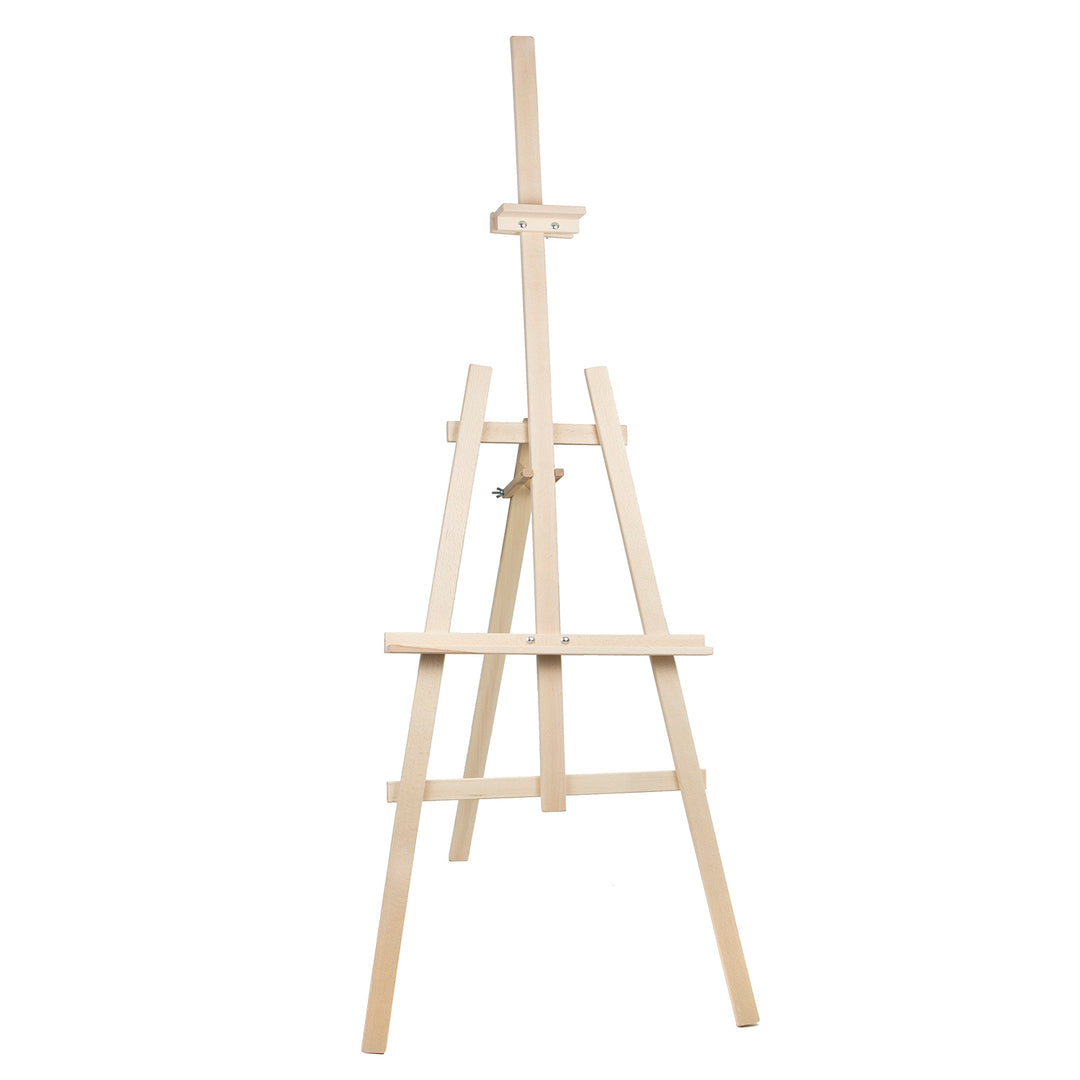 WOODOK Sraith de Dhá Easels Péinteála 150cm Feá Adhmad Tripod Comhthionól Éasca Seastán Scáthán Ócáid Bainise Nádúrtha Adhmaid Bainise Nádúrtha