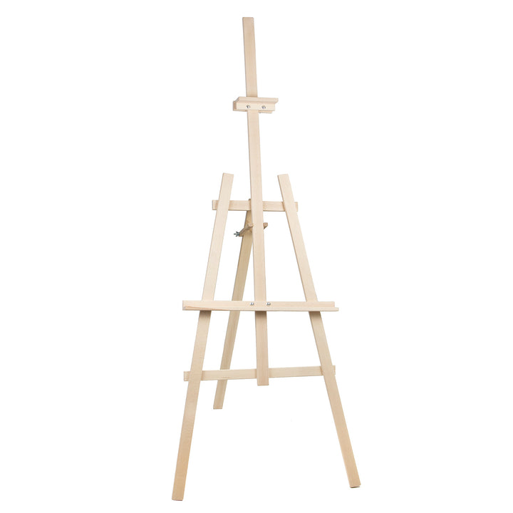 WOODOK Set of Two Painting Easels 150cm Beech Wood Tripod Easy Assembly Natural Wooden Wedding Event Mirror Stand