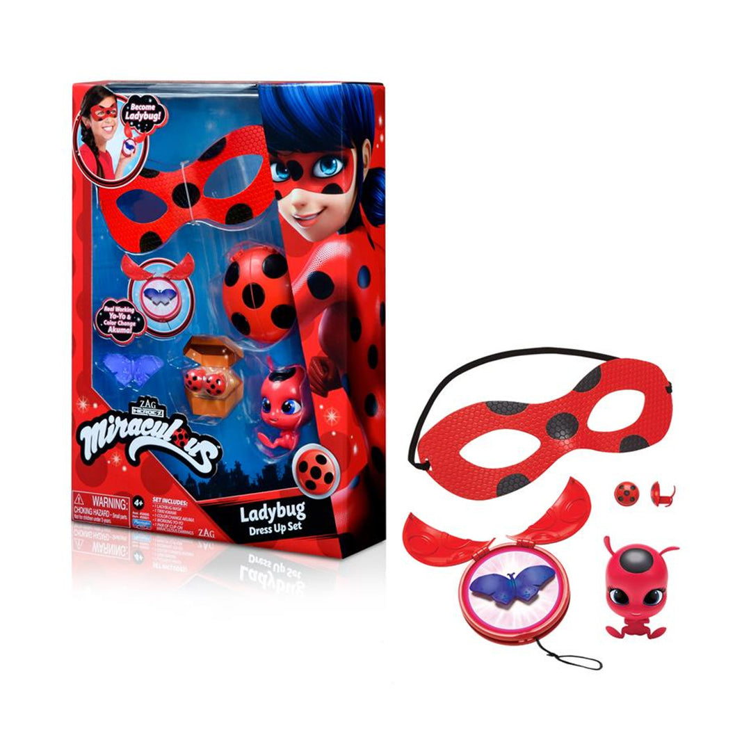 Miraculous Ladybug gléasadh suas Socraigh Miraculum Kwami Tikki Yo-yo Superhero Masc