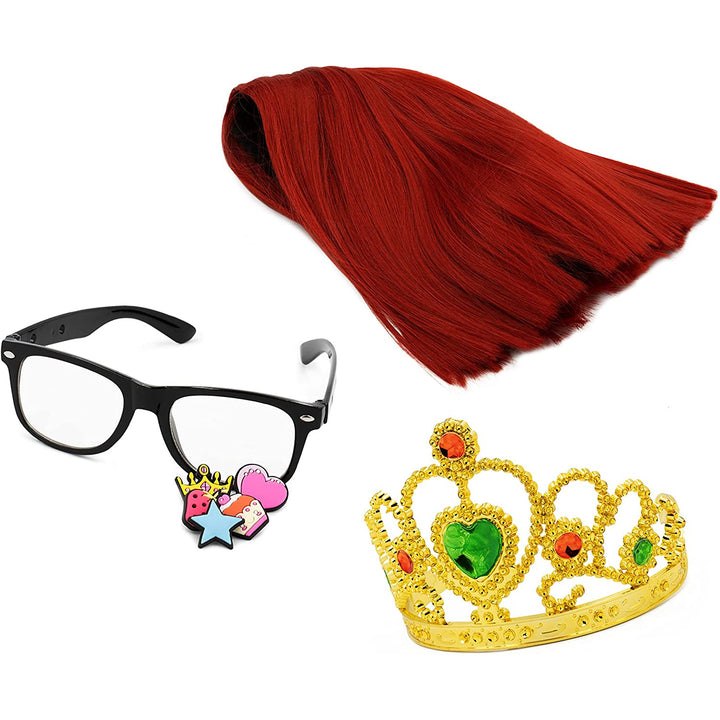 Influ Heroes Miss Aga Dress Up Set Wig Crown Glasses