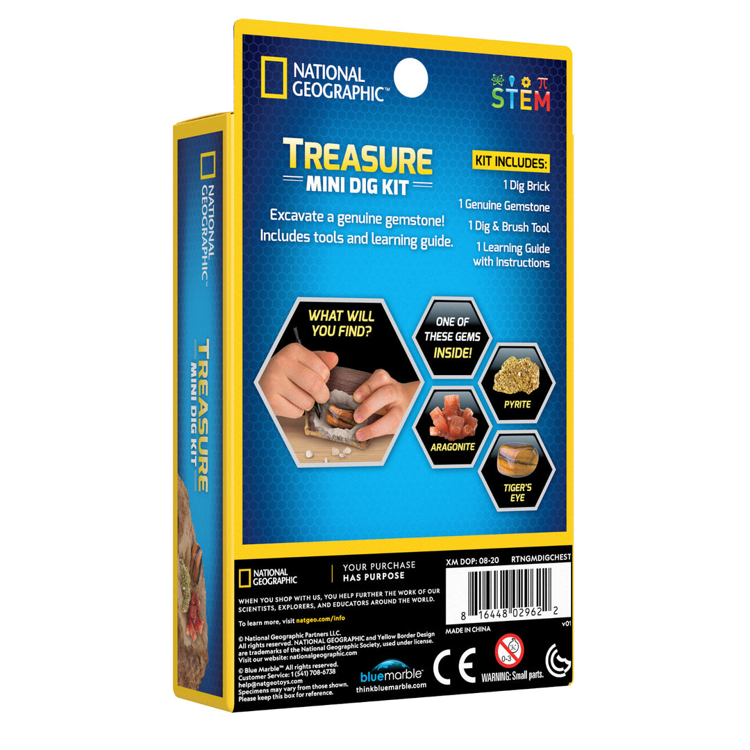 National Geographic Treasure Chest Mini Dig Kit Excavation Set Geology Educational Science Toy