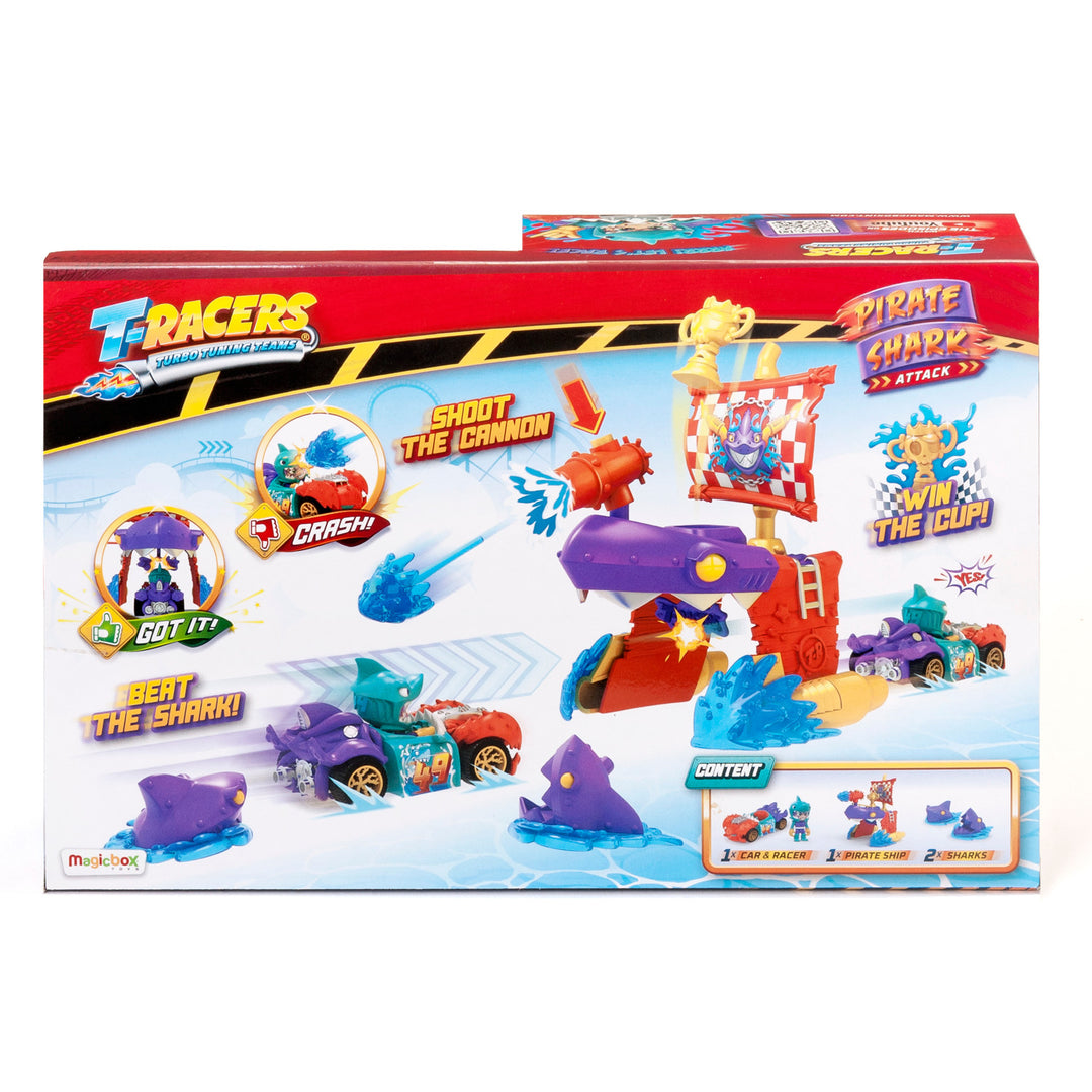 T-Racers Pirate Siorcanna Playset Long Fíorúil Gluaisteán Feithicle Eisiach