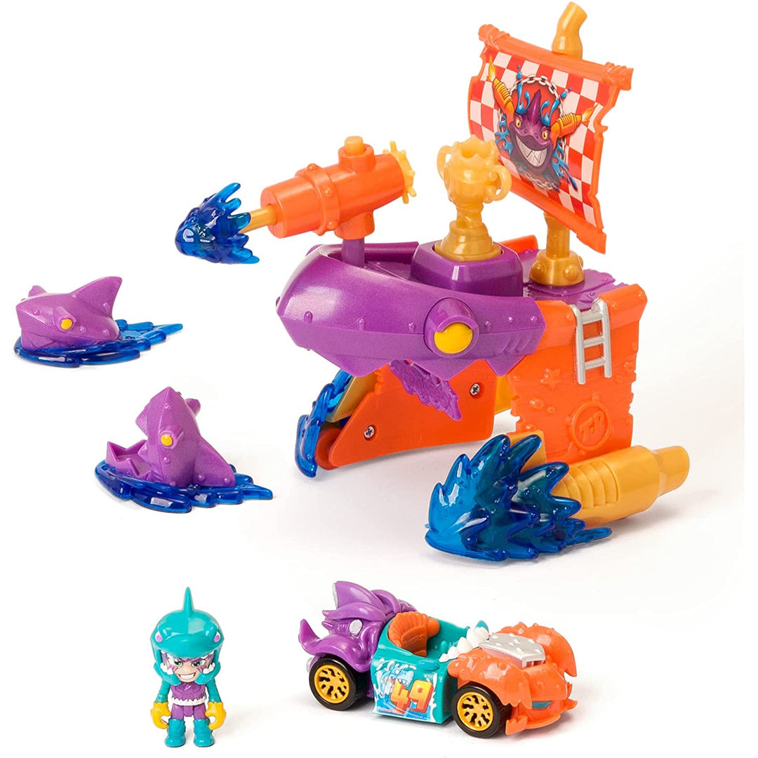 T-Racers Pirate Shark Playset Exclusive Vehicle Car Figurine Ship