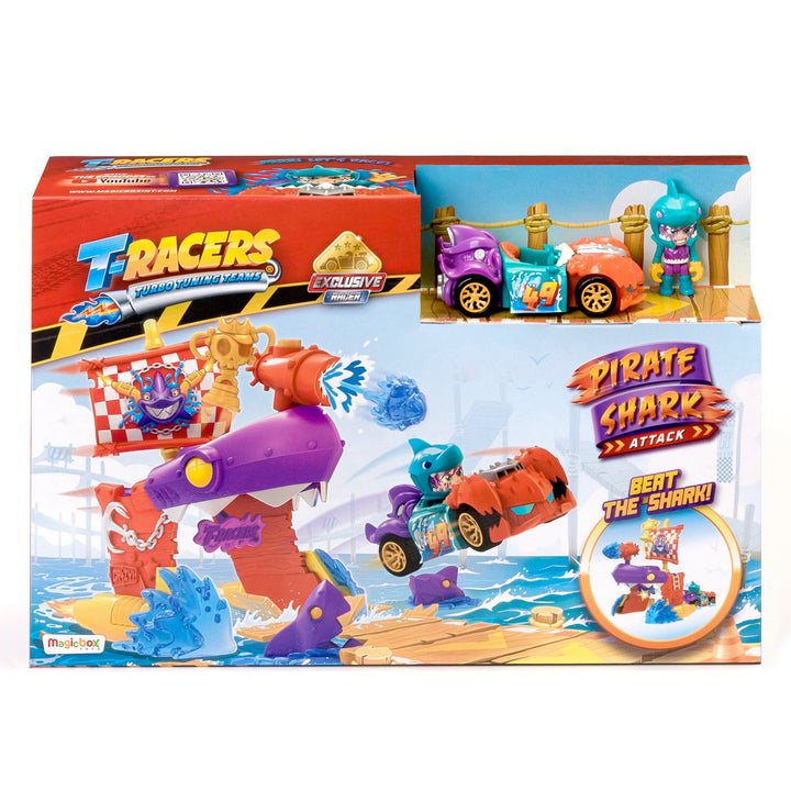 T-Racers Pirate Siorcanna Playset Long Fíorúil Gluaisteán Feithicle Eisiach