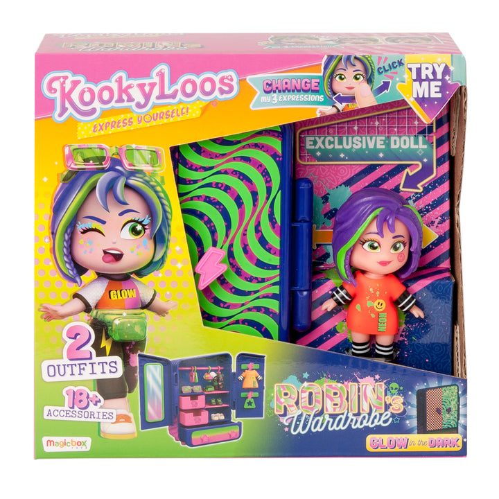 Kookyloos Robin's Closet Set Clothes 2 Outfits Accessories Doll Wardrobe