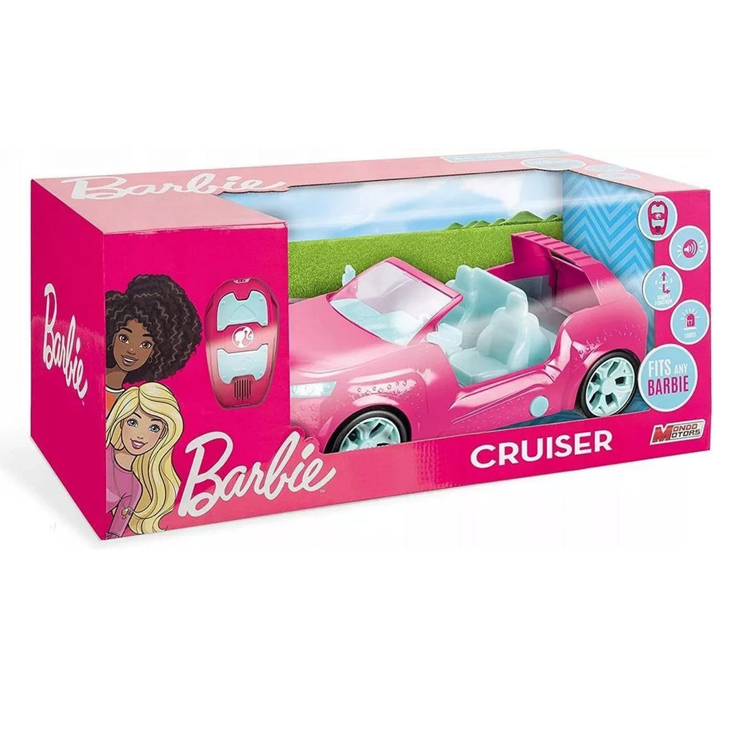 Barbie Pink Cruiser Cianrialaithe SUV 8 km/u Fuaimeanna Gluaisteán suas le 4 Bábóg