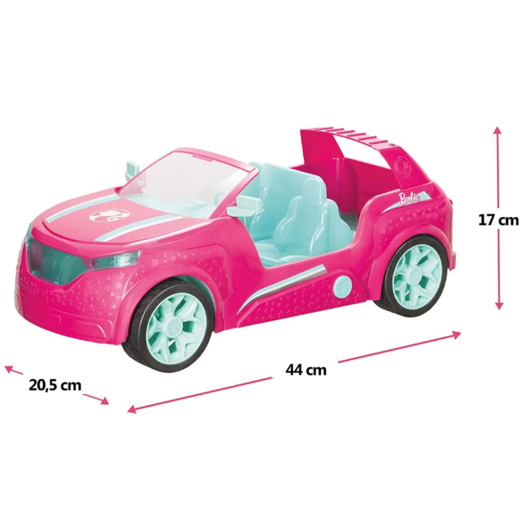 Barbie Pink Cruiser Cianrialaithe SUV 8 km/u Fuaimeanna Gluaisteán suas le 4 Bábóg