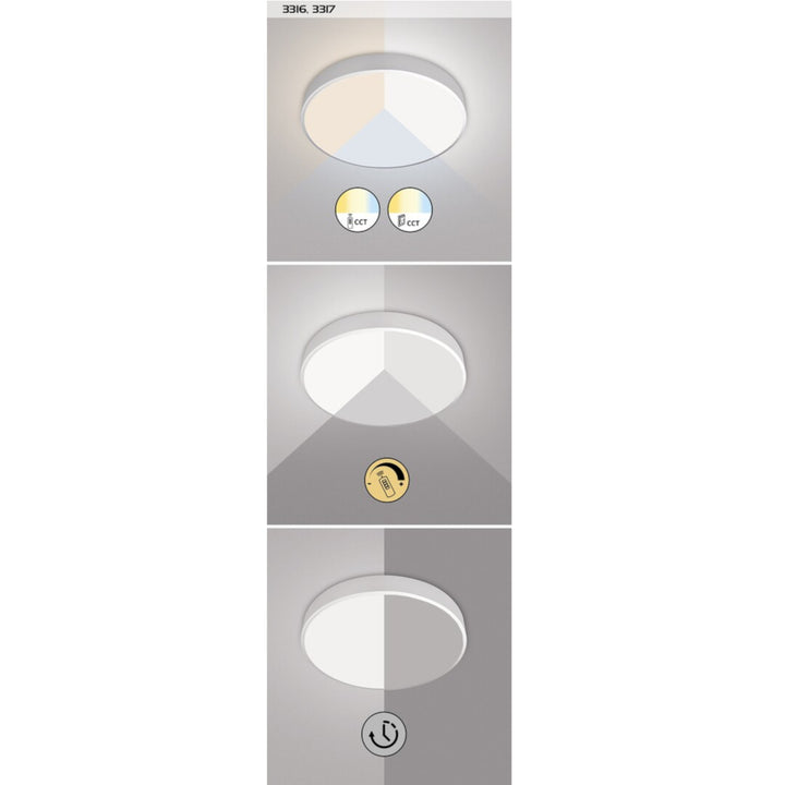 Ceiling Round LED Lamp Light 60W Modern Adjustable Colour Temperature Metal Frame