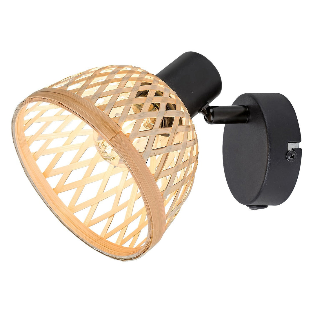 Lampa Balla RatánComment E14 15W Spotsolas Stíl Tionsclaíoch IP20