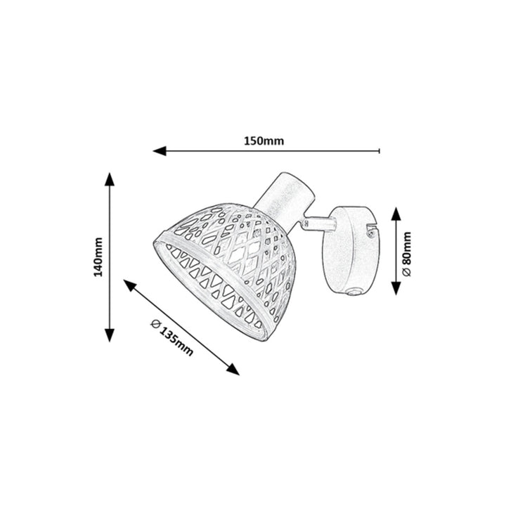 Lampa Balla RatánComment E14 15W Spotsolas Stíl Tionsclaíoch IP20