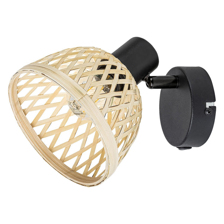 Rattan Wall Lamp E14 15W Spotlight Industrial Style IP20