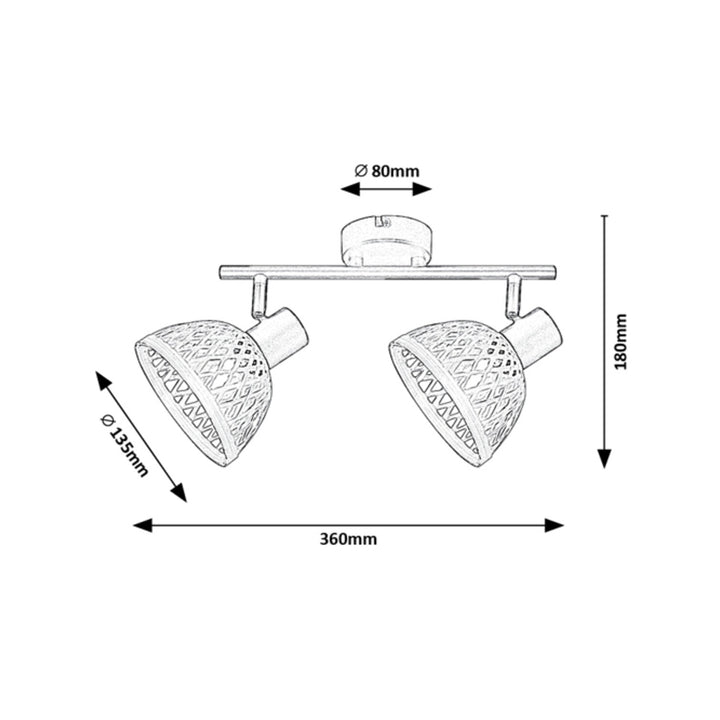 Lampa Balla RatánComment E14 15W Spotsolas Stíl Tionsclaíoch IP20