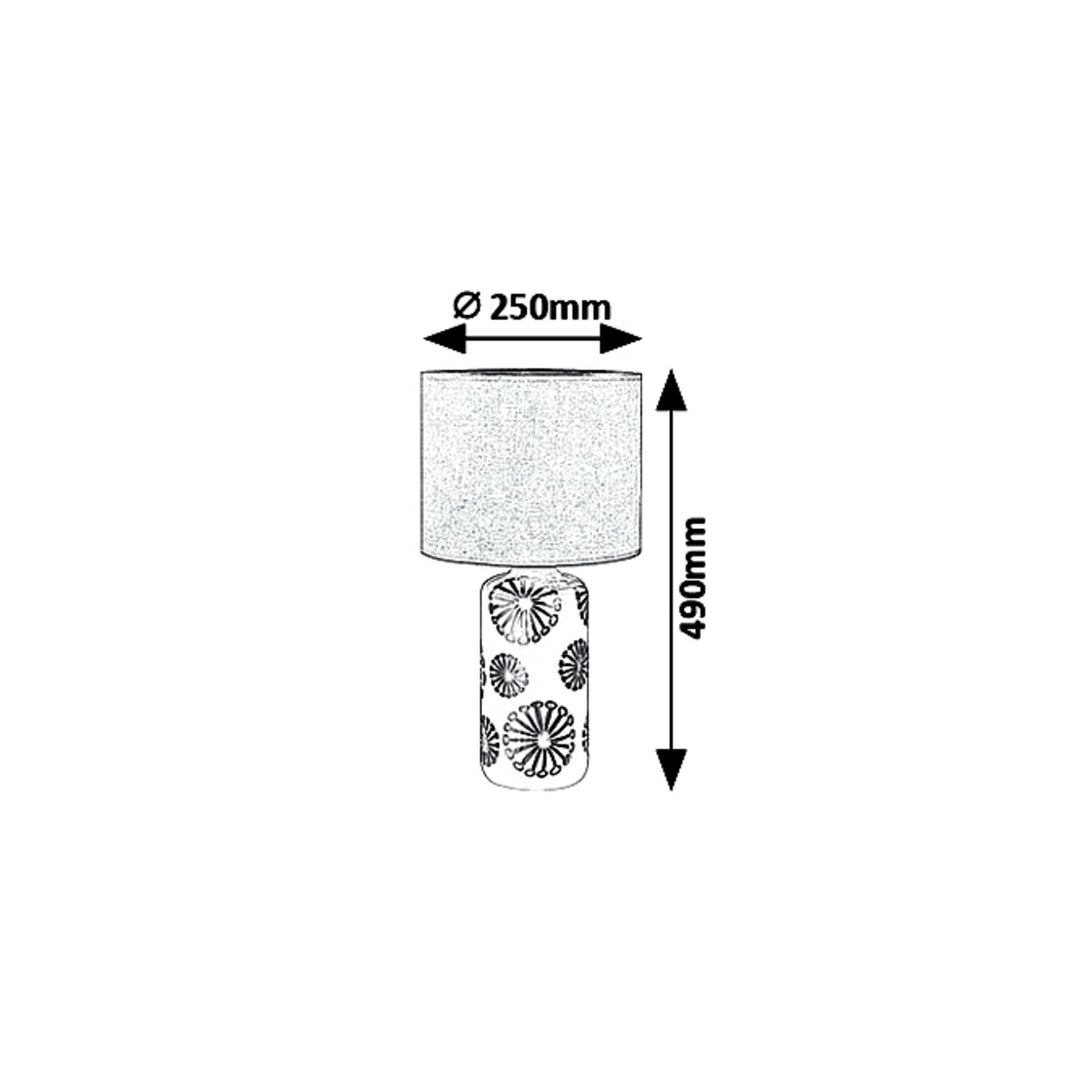 Deasc Cruth Buidéal Lampa Tábla Ceirmeach Silver &amp; Grey E27 60W Nua-Aimseartha IP20