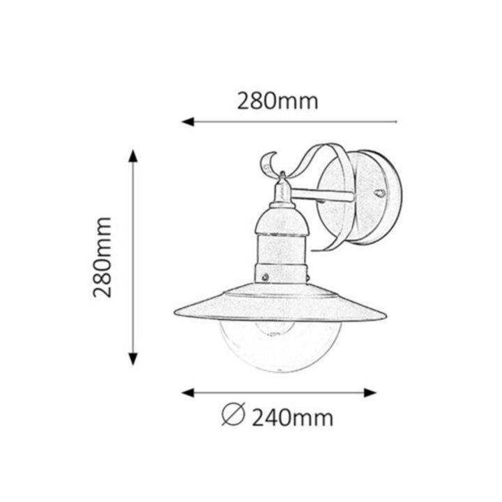 Garden Wall Lamp Patio E27 60W Gold IP44 Weather Resistant Outdoor