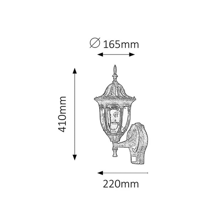 Garden Wall Lamp Motion Detector IP43 Light Rustic Style UV Resistant Outdoor