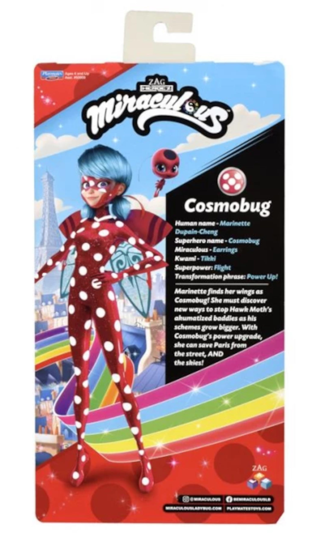 Miraculous Cosmobug Ladybug Marinette Doll Bendable Arms & Legs Toy
