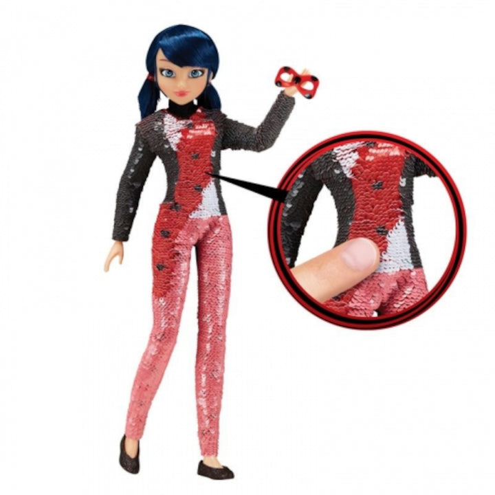 Miraculous Fashion Flip Marinette to Ladybug Doll 15 Movable Points Mask Shoes