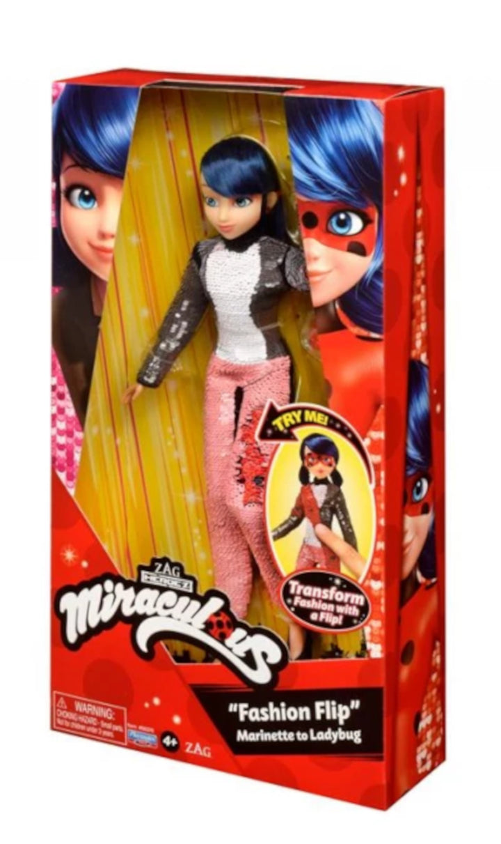 Miraculous Fashion Flip Marinette to Ladybug Doll 15 Movable Points Mask Shoes