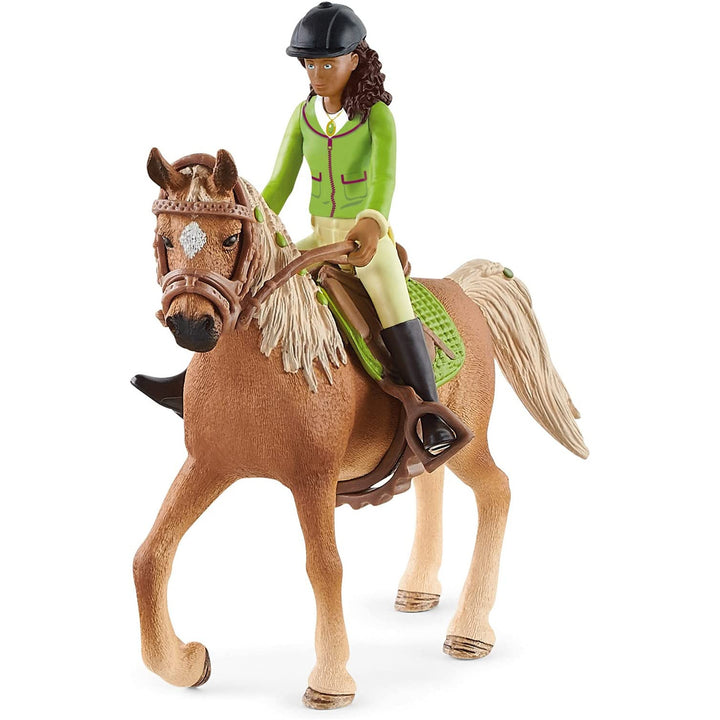 Schleich Horse Club Sarah agus Mystery 2-Pacáiste Figurine Playset Bréagán