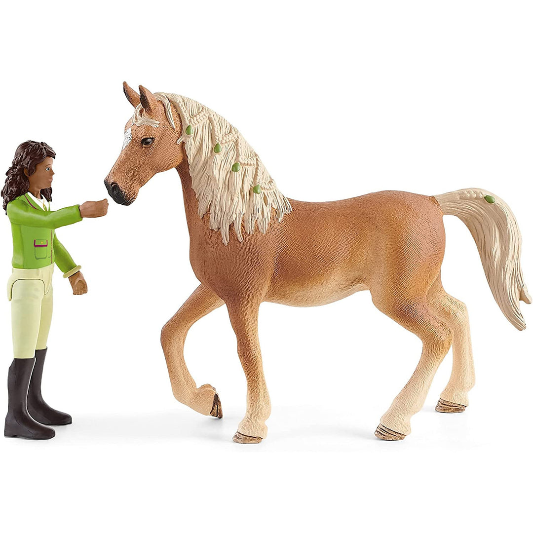 Schleich Horse Club Sarah agus Mystery 2-Pacáiste Figurine Playset Bréagán