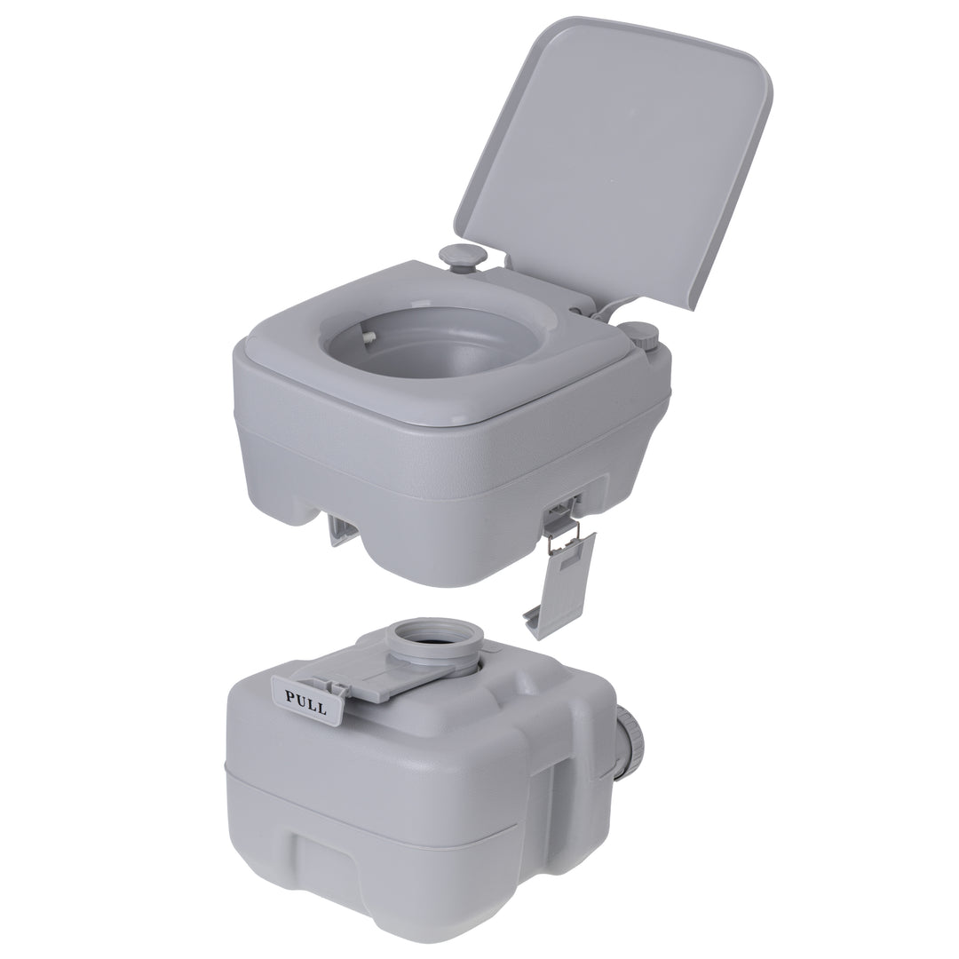 Portable Toilet Bucket 20L Travel Lid Flush Water Tank Camping Festival 115kg WC