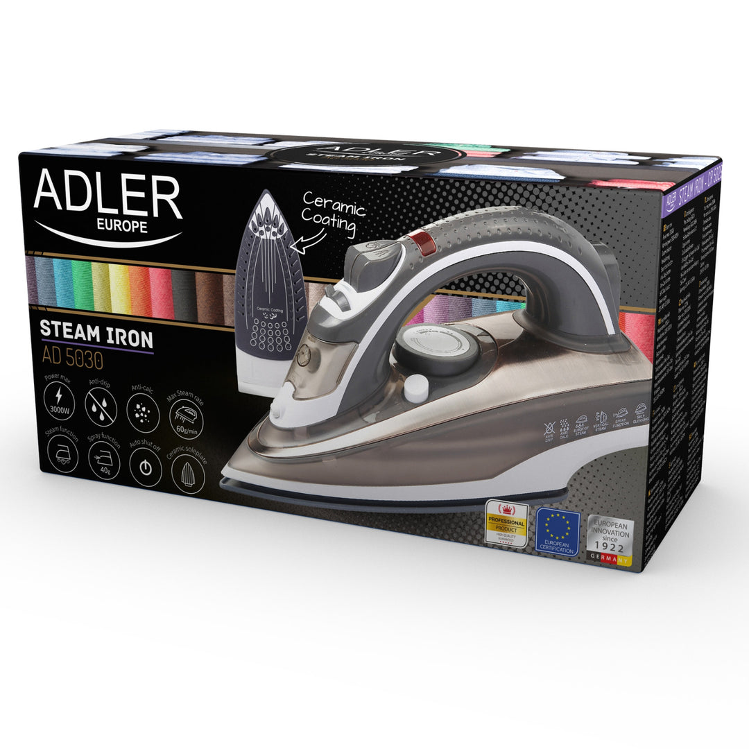 Adler AD 5030 Ceramic, self-cleaning iron 3000 W.