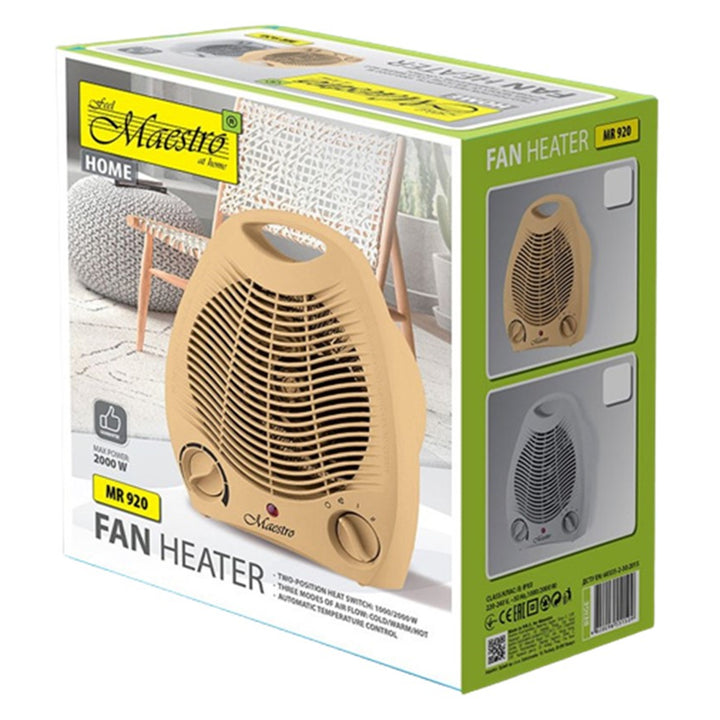 Electric Fan Heater 2000W 3 Operating Modes Hot & Cold Handle Overheating Protection