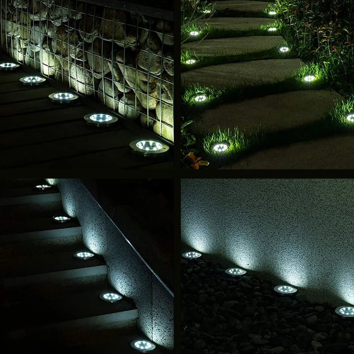 Maclean MCE318 LED Solar Pathway Lights with Ground Spike 12 LED SMD Neutral White 4000K 0.7 W Solar Lamp for Outdoor Path Light Garden Lights IP44