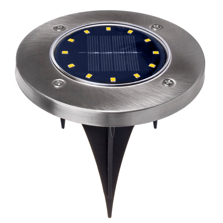 Maclean MCE318 Soilse Conair Gréine faoi stiúir le Spike Ground 12 LED SMD Neodrach Bán 4000K 0.7 W Lampa Gréine le haghaidh Soilse Gairdín Solas Conair Lasmuigh IP44