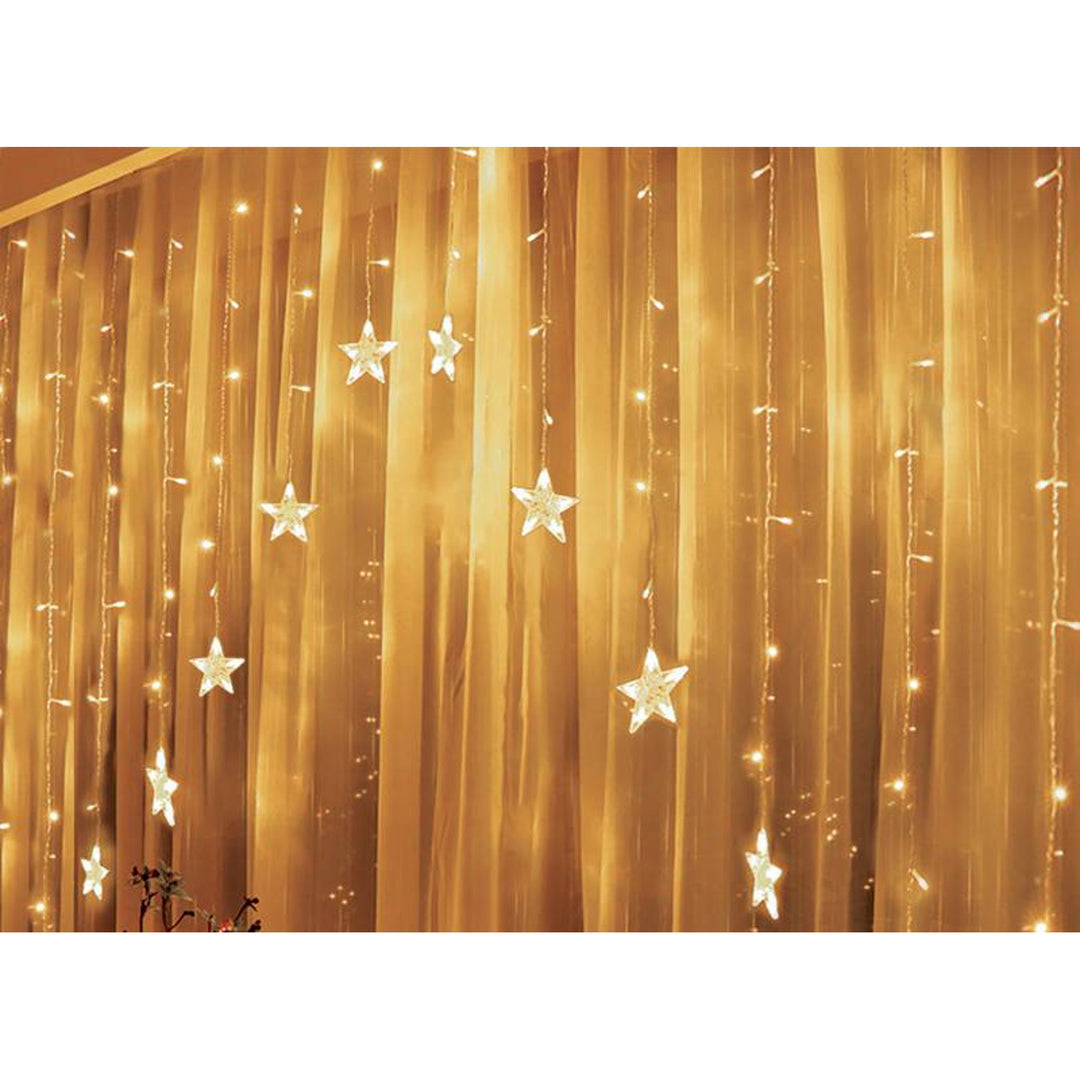 Light Curtain ML49C 16 Icicles 136 LED 3m Stars Warm White