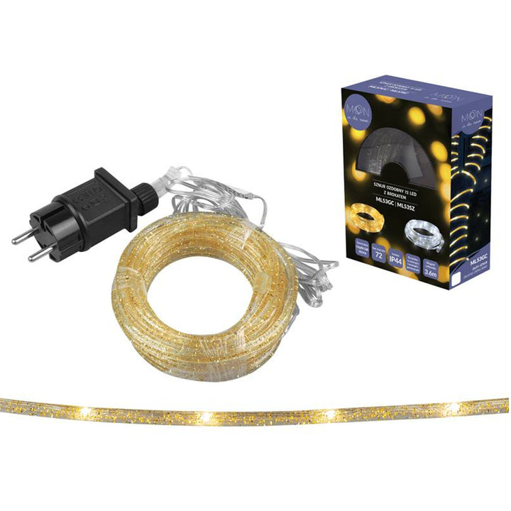 Fairy Lights Decorative LED String Line 3.6m Gold Glitter Warm White IP44