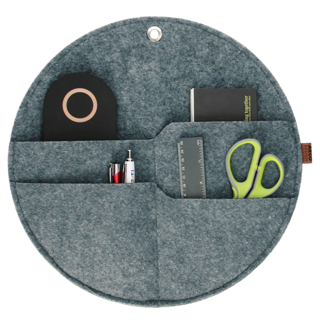 Round Wall Organizer Pocket Storage Felt Container Holder  L - 35 cm