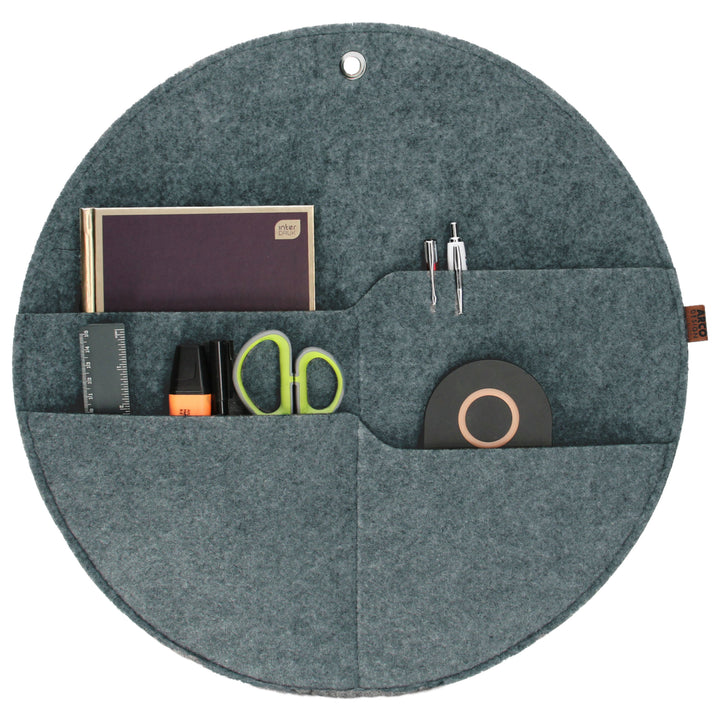 Round Wall Organizer Pocket Storage Felt Container Holder  L - 35 cm