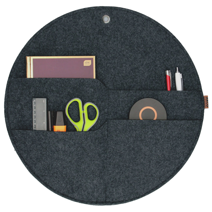 Round Wall Organizer Pocket Storage Felt Container Holder L - 35 cm