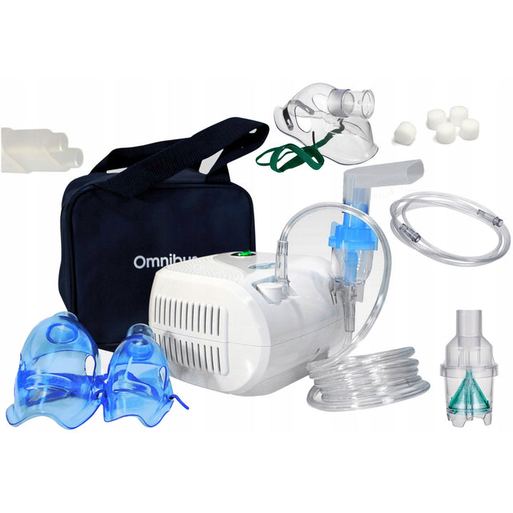 Omnibus BR-CN116 White Compressor Inhaler Kit with Tubing and Carry Bag