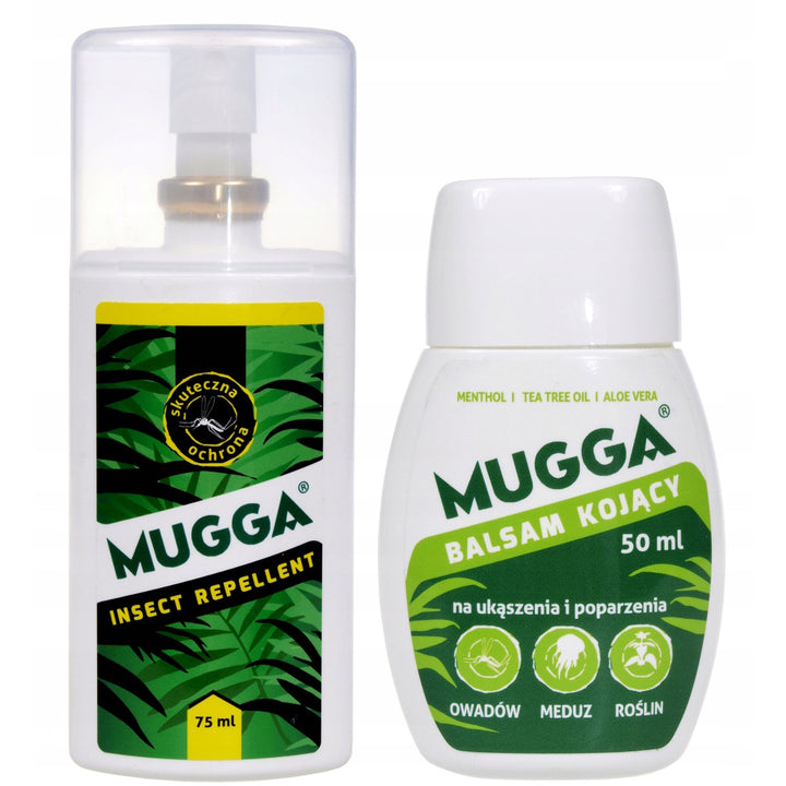 Mugga spray 9.5% 75ml for mosquitoes ticks + Soothing Lotion 50ml