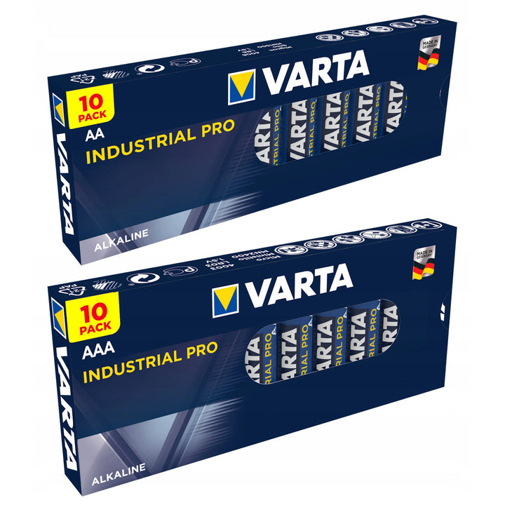 Varta Industrial AA AAA 20-píosa sraith ceallraí alcaileach.