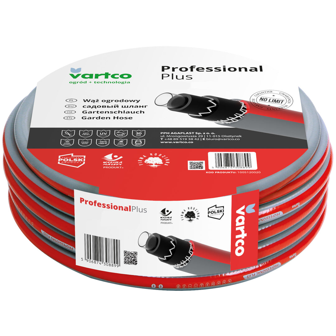 Garden hose set 6 layers 30m 1/2" Vartco + fittings