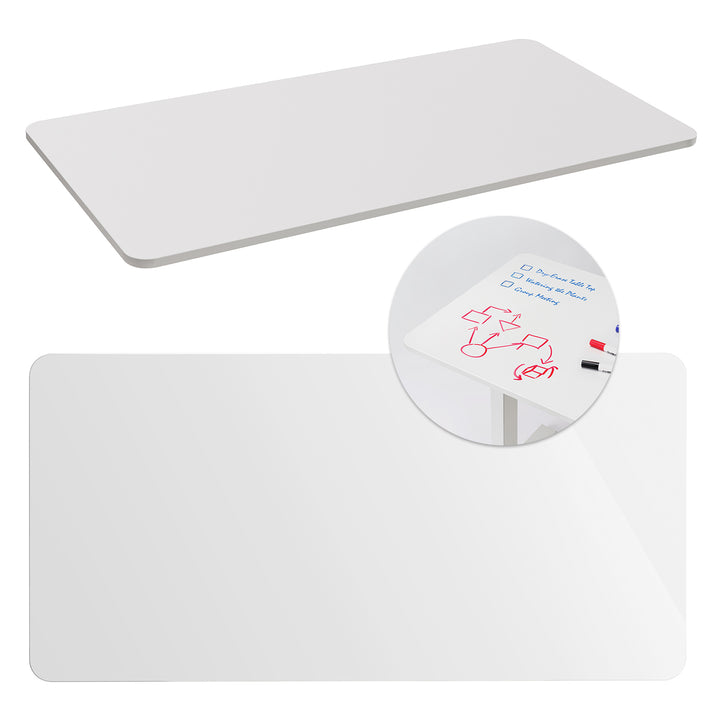 Maclean whiteboard/flipchart desk top, 120x60cm, white, MDF, MC-452