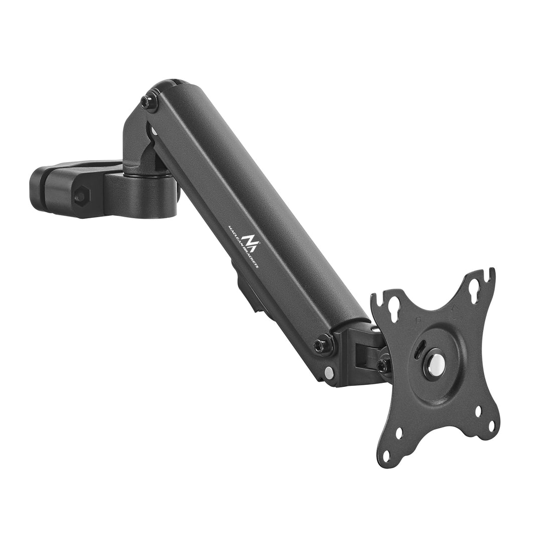 Maclean MC-459 Monitor Holder 17"-27" Pole Mount Arm 28-60mm Full Motion Flat & Curved Screens 7kg VESA 75x75 100x100 Swivel Tilt Rotate Universal Monitor Mount