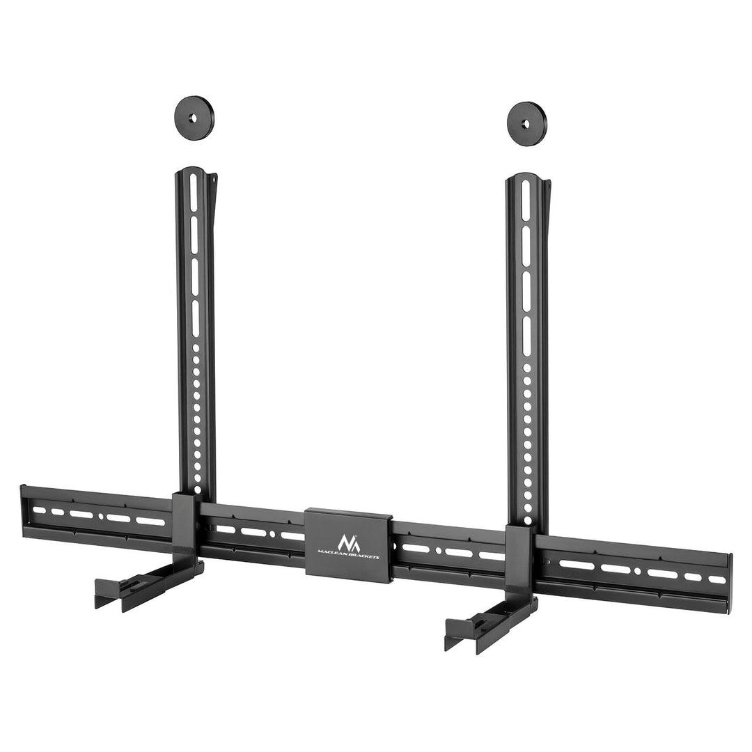 Maclean MC-465 Universal Soundbar Bracket up to 15 kg Speaker Mount for VESA Mounting Under or Over TV or Wall Mounting Adjustable Depth: 86-155 mm