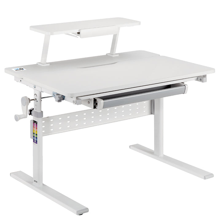 Ergo Office ER-483 Ergonomic Kids Children's Desk with Height Adjustment and Tilt Adjustment Shelf with Book Holder up to 40 kg Drawer Bag Hook