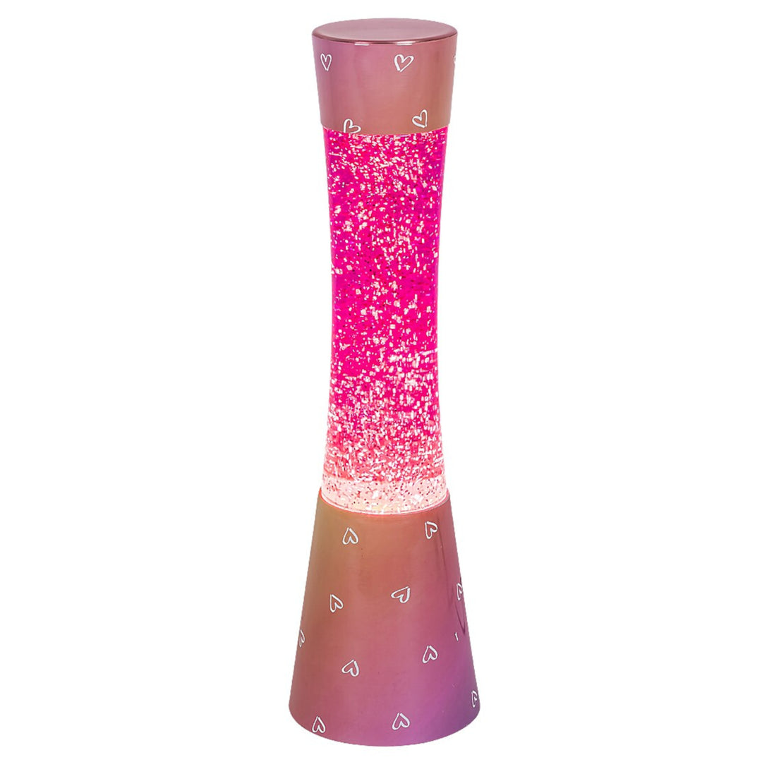 Lampa Glitter Minka Lava Gy6.35 20W 39.5 cm Lampa Oíche Cailíní Pink Maisiúil do Chailíní