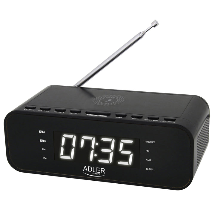 FM radio alarm clock with wireless charger and Bluetooth - Adler AD 1192B