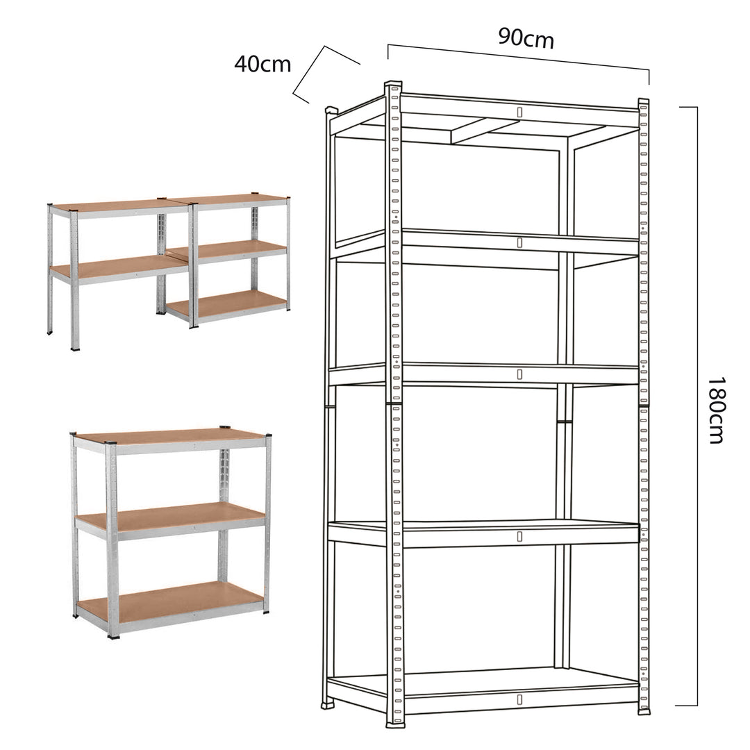 Seilfeanna Comh-Aireachta Raca Stórála Miotail GreenBlue GB378 175kg x5 180x90x40cm MDF Fillte Galvanized